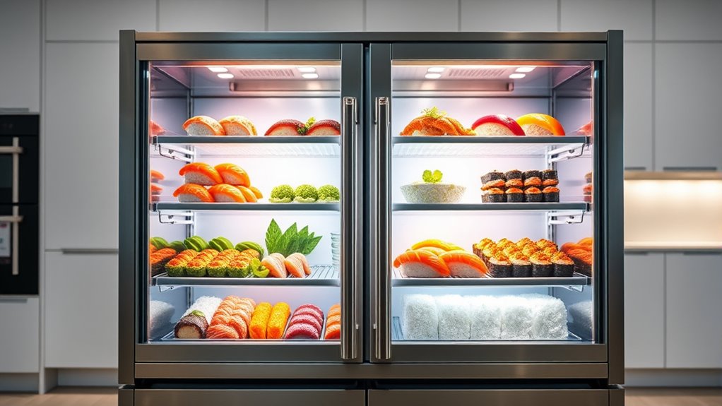 top glass sushi refrigerators