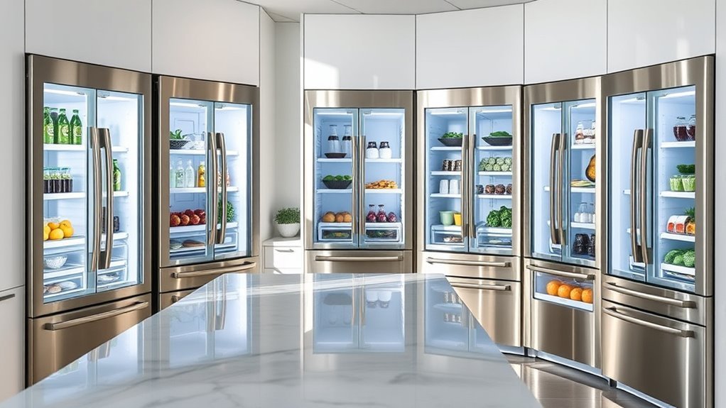 top side by side fridges
