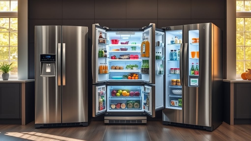 top side by side refrigerators