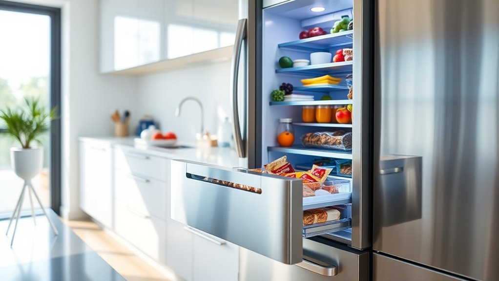 top snack drawer refrigerators