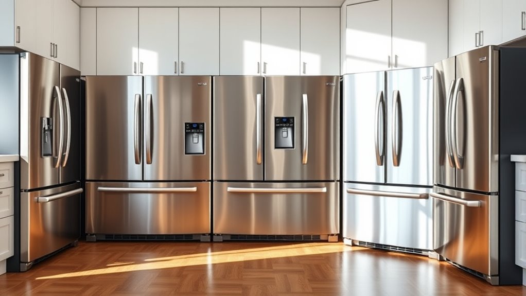 top stainless steel fridges