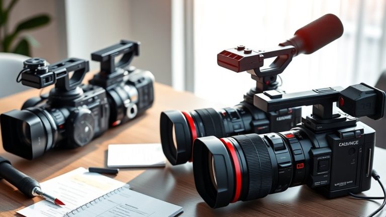 cameras capturing interview detail