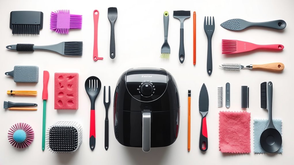 top air fryer cleaning tools