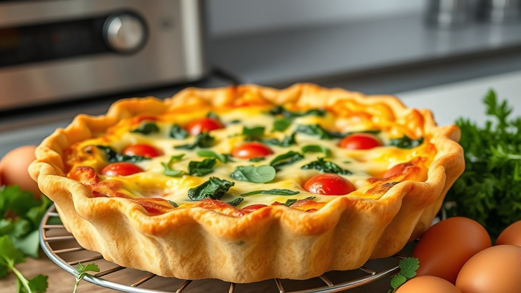 top air fryer crustless quiche