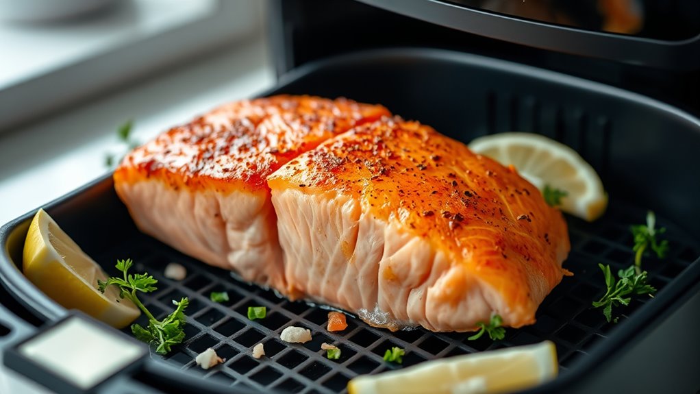 top air fryer salmon settings