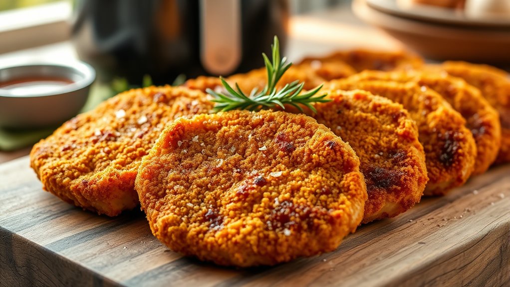 top crispy breaded pork chops