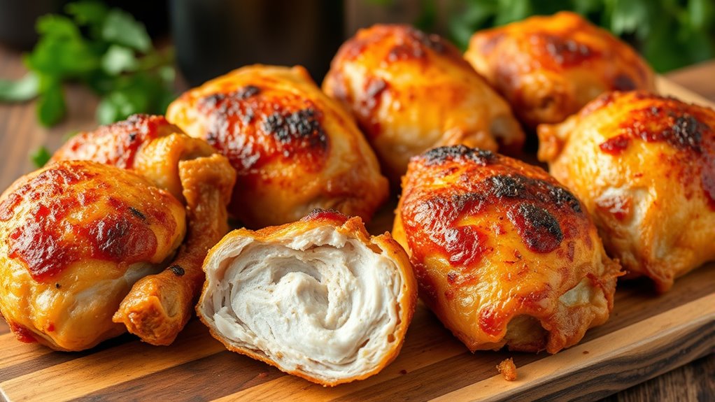 top crispy chicken thighs