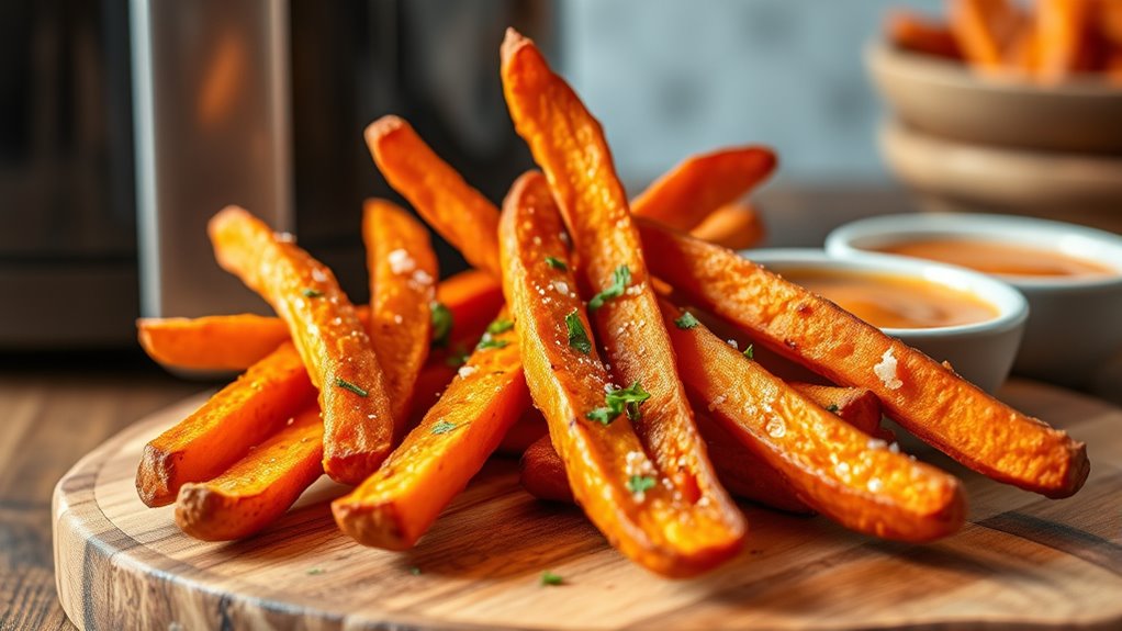 top crispy sweet potato fries