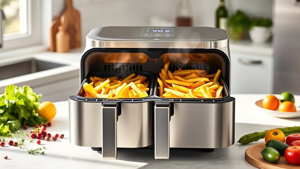 top double tray air fryers