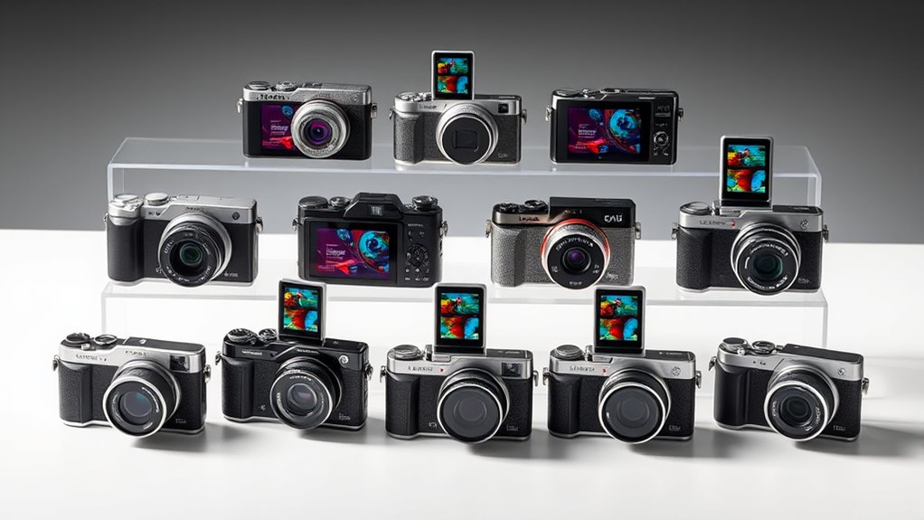 top flip screen cameras