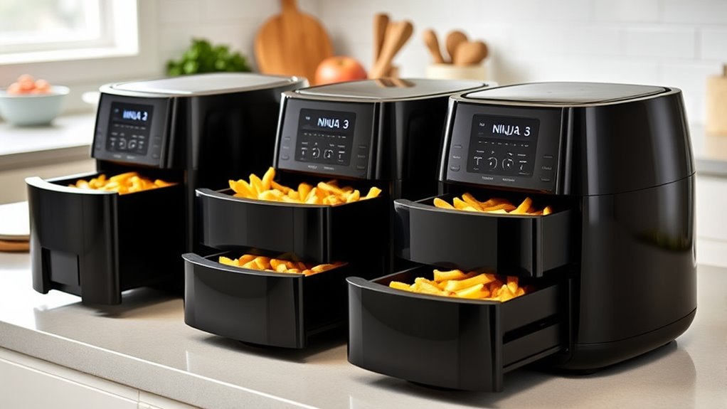 top ninja double drawer air fryers