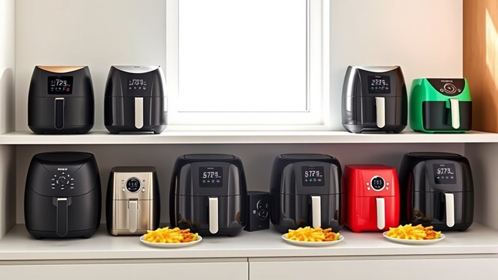 top space saving shelf air fryers